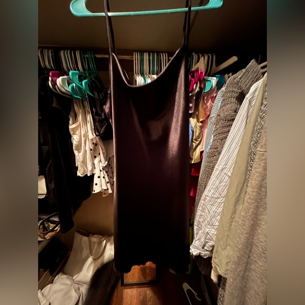 Black Satin Slip Dress